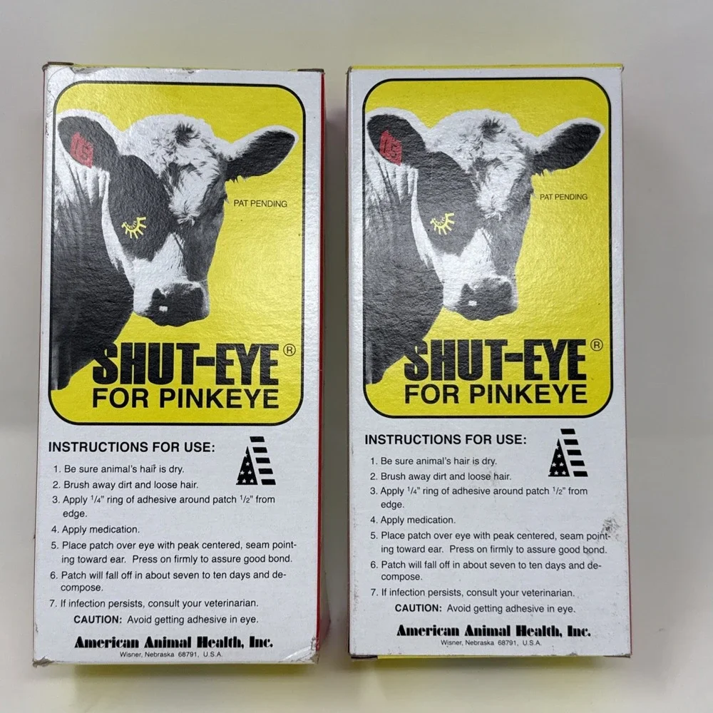 Shut-Eye For Pinkeye Protective Eye Patch for Cattle - Calf Size 2pk